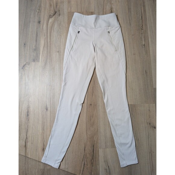 Athleta Peak Hybrid Fleece Size XXS Birch Grey Tight Winter Sport Pockets - Picture 3 of 11
